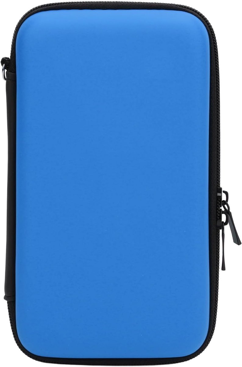 SnelShoppen - Draagtas Geschikt voor Nieuwe 2DS XL 2DS LL en 3DS, Waterdichte Hard Reistassen met 8 Vak Slots, Draagbare Console Beschermcase (BLAUW)