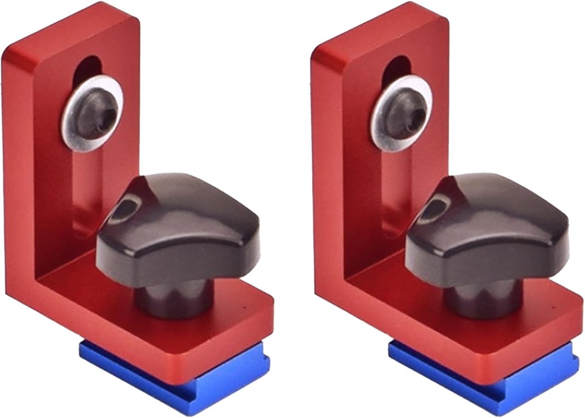 SnelShoppen - 2 Stuks T-Slot Stop, 30 Type T-Rail Stop, Precisie Mitre Track Stop, Aluminium Legering, Ideaal voor Houtbewerking, Duurzaam en Gebruiks