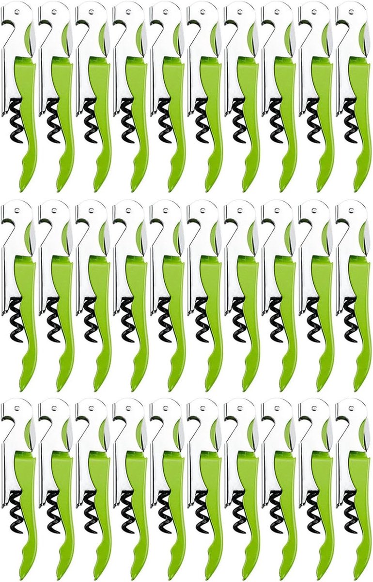 Stainless Steel Hinges, Corkscrew, Wine Key for Waiters in Restaurant, Sommelier, Barista (Green, 30 Pieces) - ShopVlot