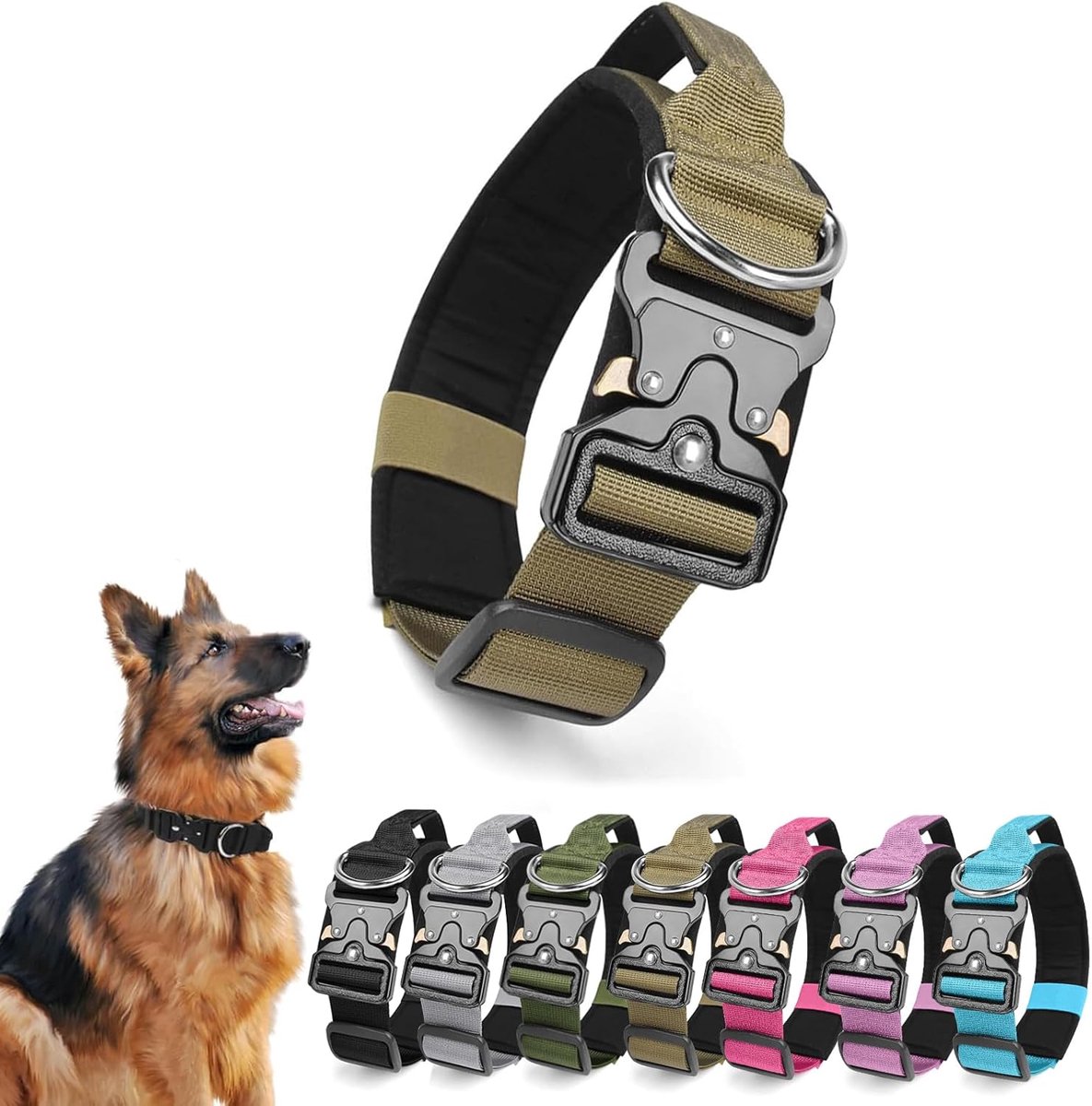 Tactische Hondenhalsband M - Verstelbaar Polypropyleen - Met Handgreep - Voor Comfort en Stevigheid - ShopVlot
