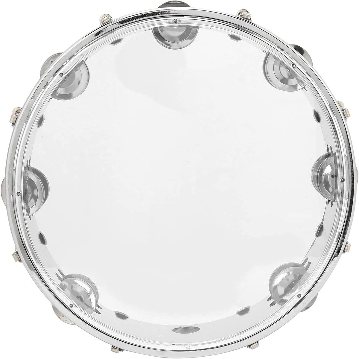 Handtamboerijn 10 inch - Dubbele rijen handdrum voor feesten, optredens en karaoke - Transparant en luid