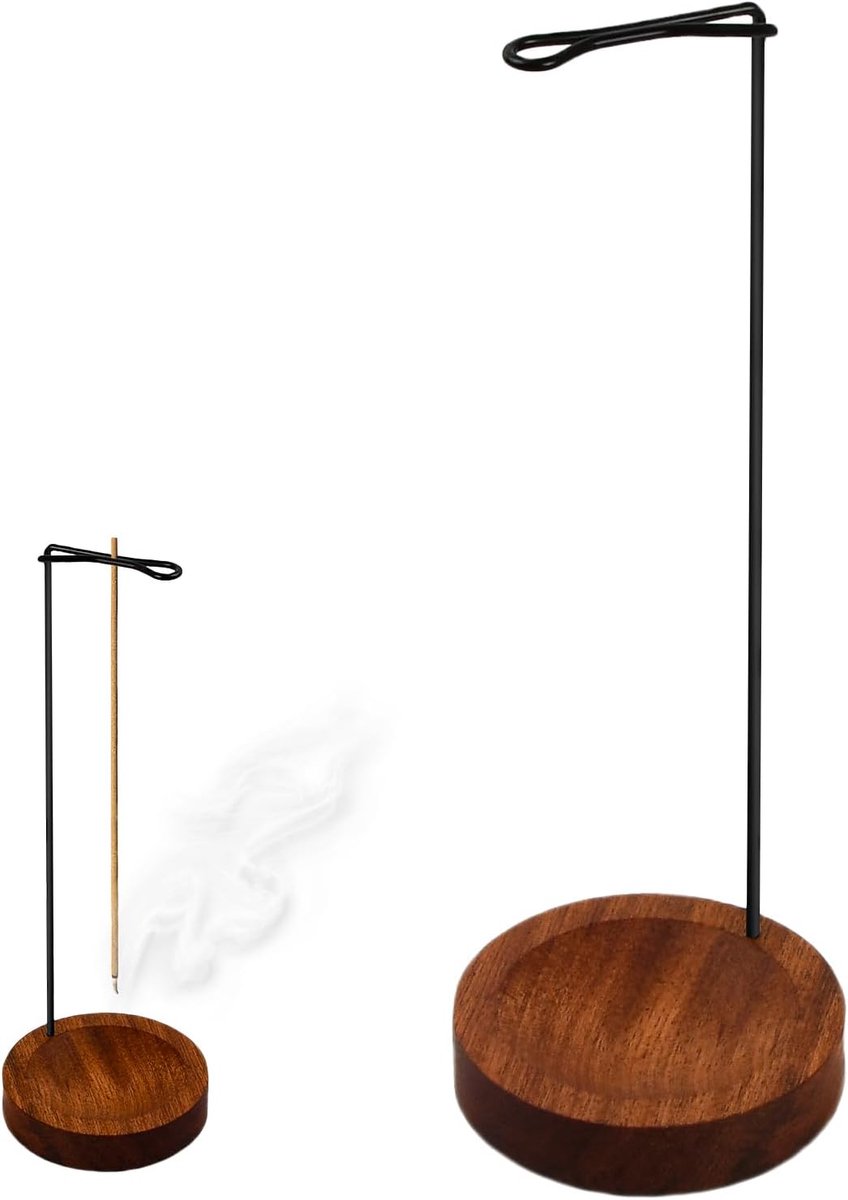 Incensestokhouder - R-vormig ontwerp - Houten en messing - Perfect voor meditatie - ShopVlot