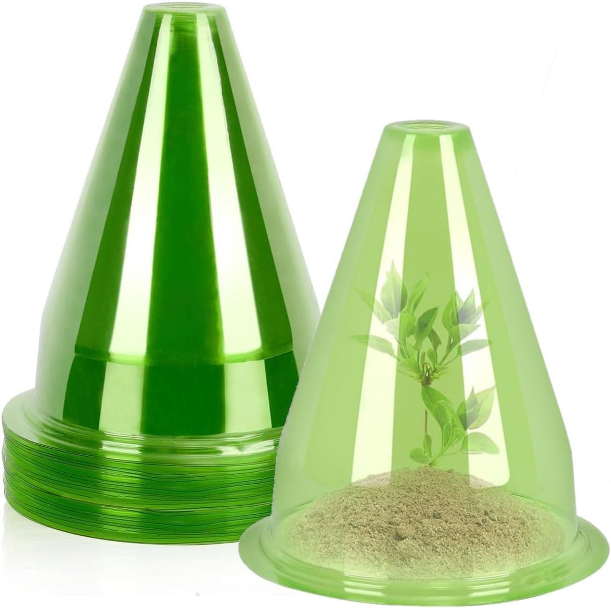 SnelShoppen - Groene plantenbeschermhoezen - Bescherming voor tuinplanten, UV-bestendig, waterdicht, 2 stuks, ideaal voor buitengebruik