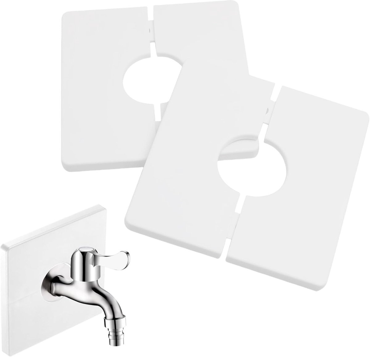 Decoratieve douchecover vierkant - Zelfklevend PVC - Verbergt leidingen en wandgaten - Verbetert esthetiek - SnelShoppen