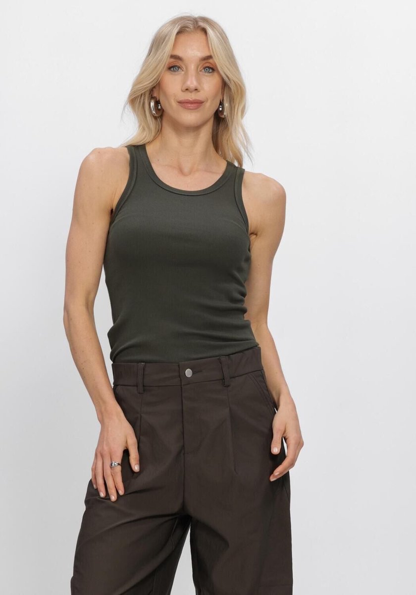 WITHBLACK Wbldordi Tank Tops & T-shirts Dames - Shirt - Donkergroen - Maat S