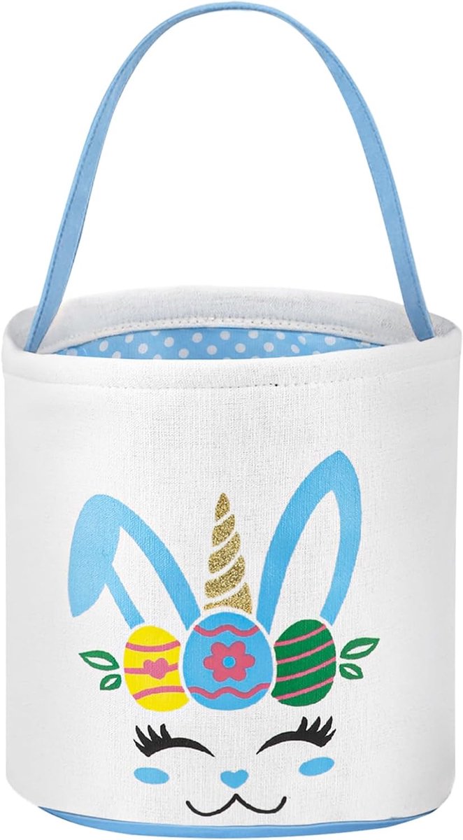 Paasmand voor kinderen, schattige eenhoornmanden, tas met handgrepen, herbruikbare boodschappentassen, eieren, jachtzakken voor eispeelgoed, jacht, feestgunst, paaseieren, snoep, cadeau