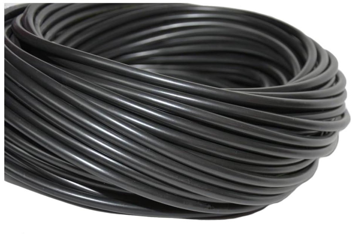 Stroomkabel H05VV-F - Elektrische kabel Verlengkabel - Apparaten Aansluiten - Soepel PVC - 60 meter - Zwart