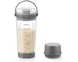 mengvat van 18 oz voor Ninja Blast draagbare blender, vervangend slokdeksel met draaggreep, bladdeksel en onderkap geschikt voor Ninja BC151NV BC151CR BC100-serie (grijs)