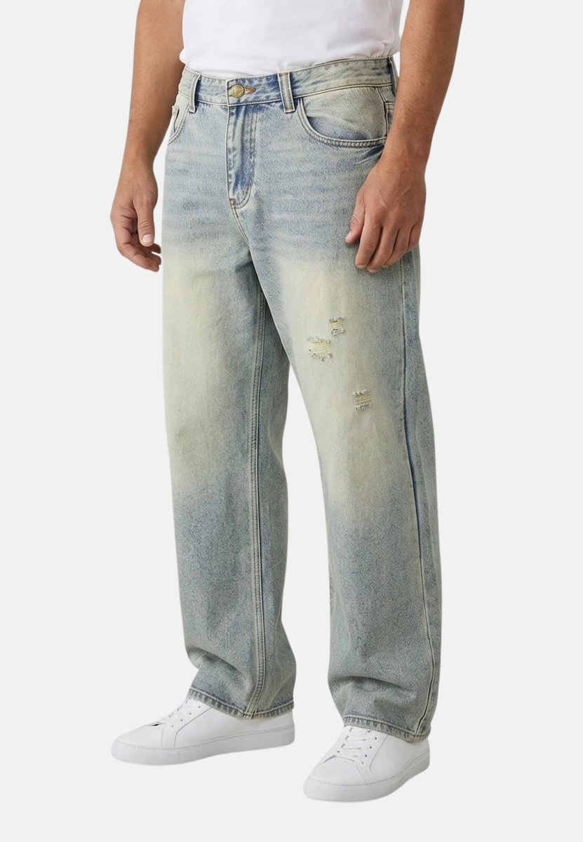 Baggy Jeans Heren - Oversized Jeans - Spijkerbroek Heren Volwassenen -XSF78523- Blauw
