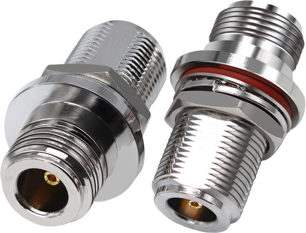 N Type Vrouwelijk naar N Vrouwelijke Schot Coax Connector voor Antenne Coaxiale Kabel 2pcs