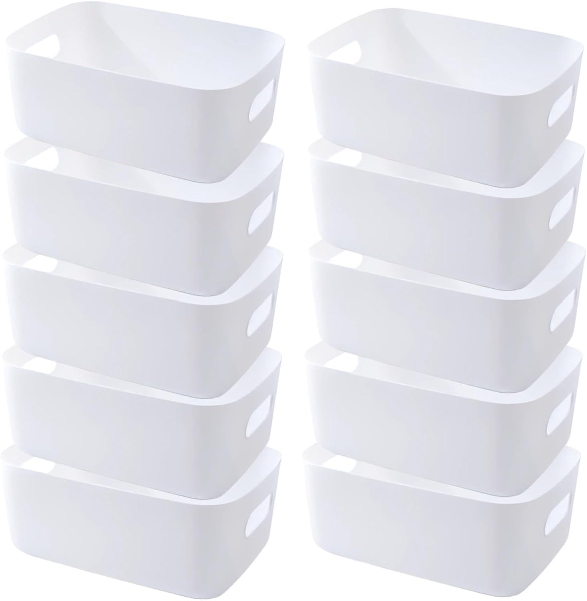 Mini opbergdozen 15×11×5cm - kunststof - met handvatten - ideaal voor badkamer en keuken - ShopVlot
