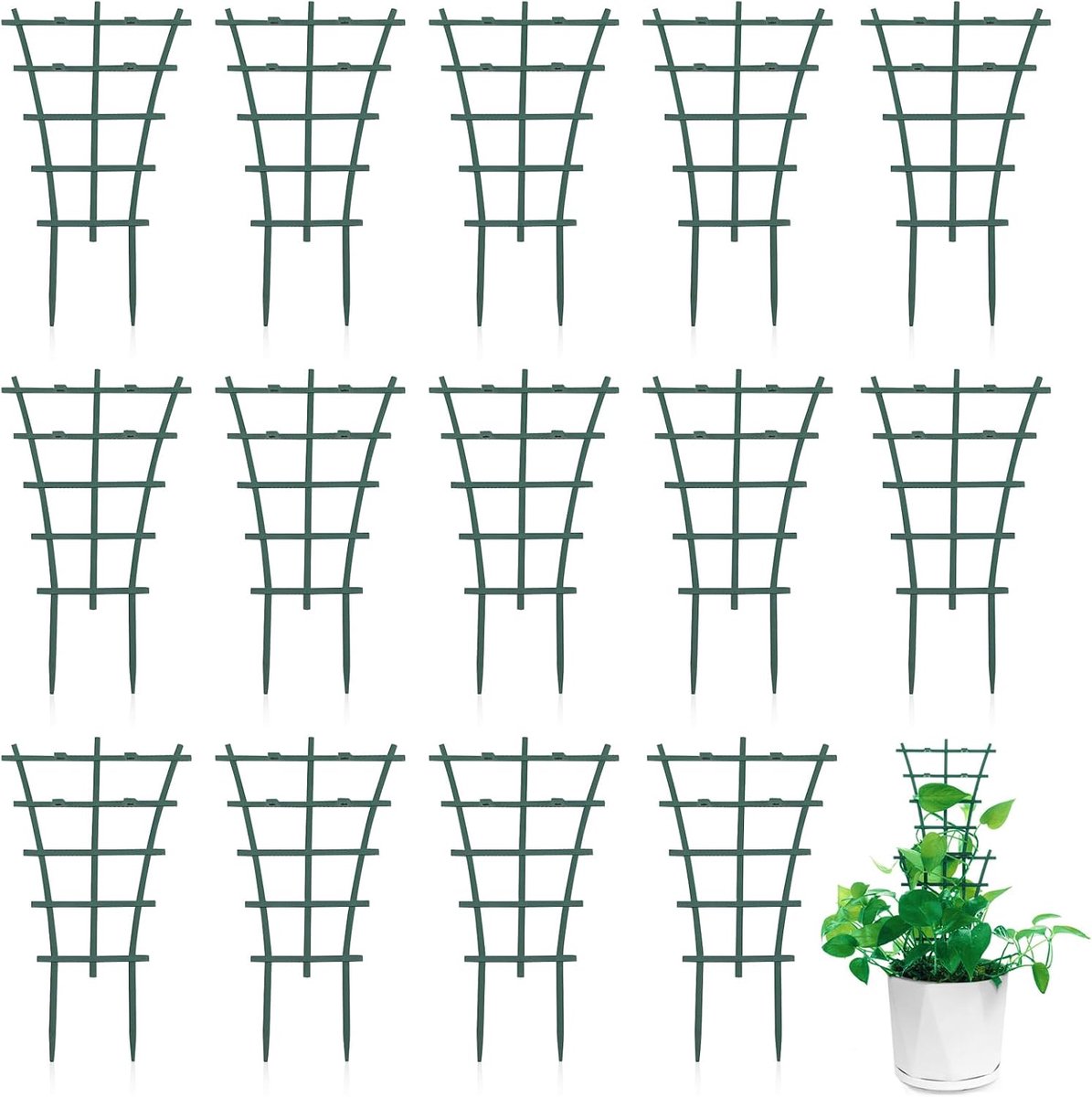 14 stuks klimhulp, kamerplanten, potplanten, rankhulp, herbruikbaar, plantenrooster, klimplanten, extra groeiruimte, planten bieden