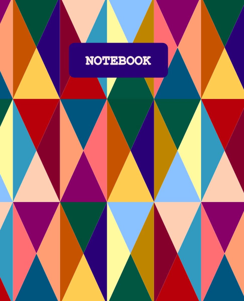 Purpose Lined Notebook Colored Triangles 7.5" x 9.25" 120 Pages