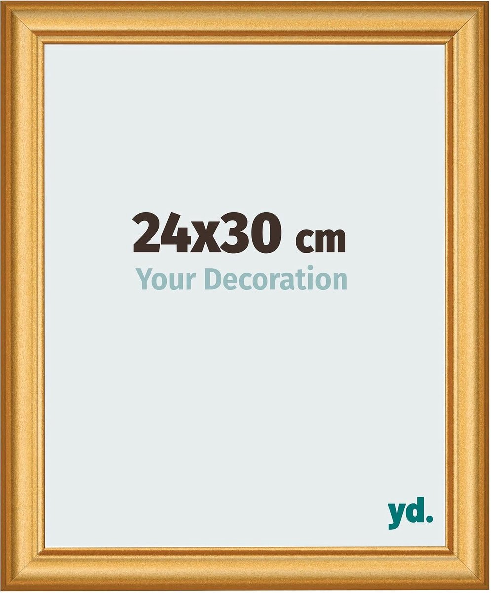 Fotolijst 24x30 cm - Goud Matt - MDF met Acrylglas - Eenvoudig te Hangend - SnelShoppen