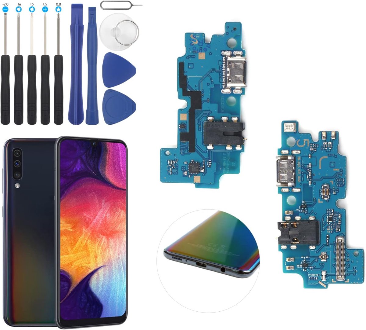 Dock connector voor Samsung Galaxy A50 oplaadbus met flex-kabel compatibel met Samsung Galaxy A50 A505F A505GN A505W USB type C oplaadpoort vervanging