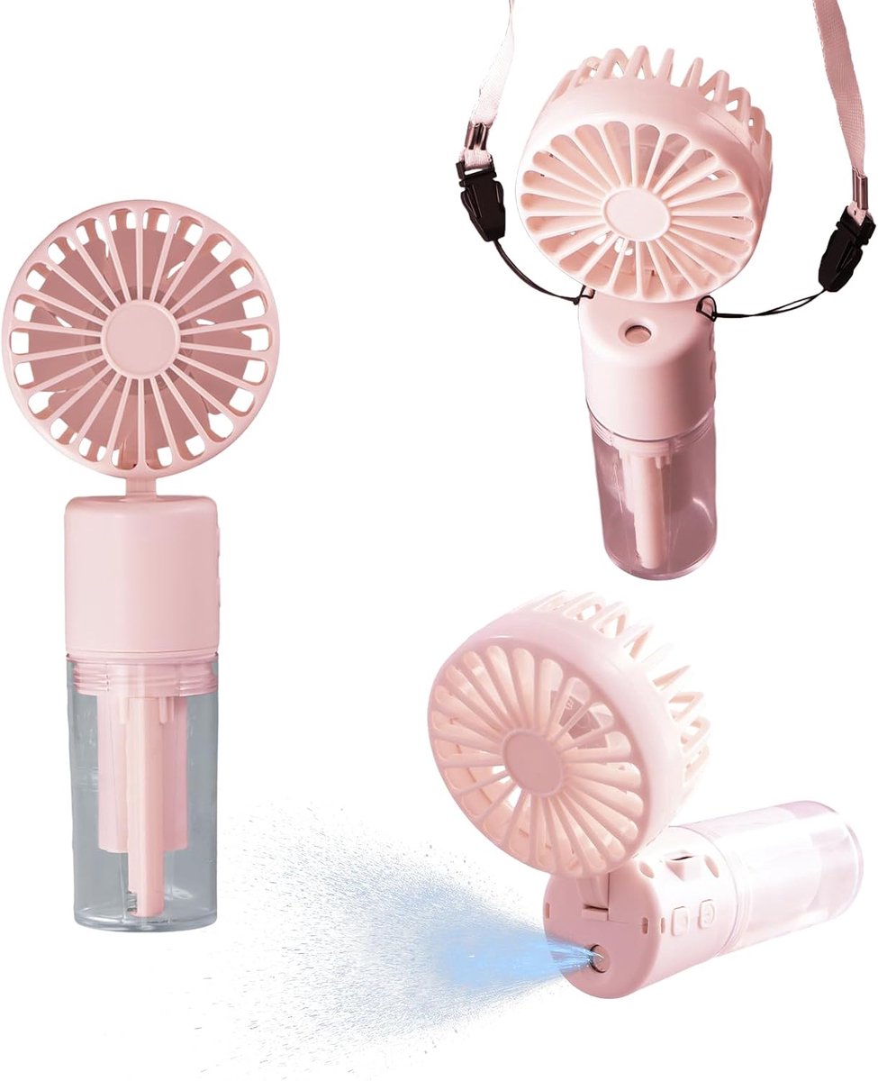 Handventilator 3-in-1 - Mini draagbaar - Oplaadbaar met mistfunctie - Ideaal voor thuis en kantoor - ShopVlot