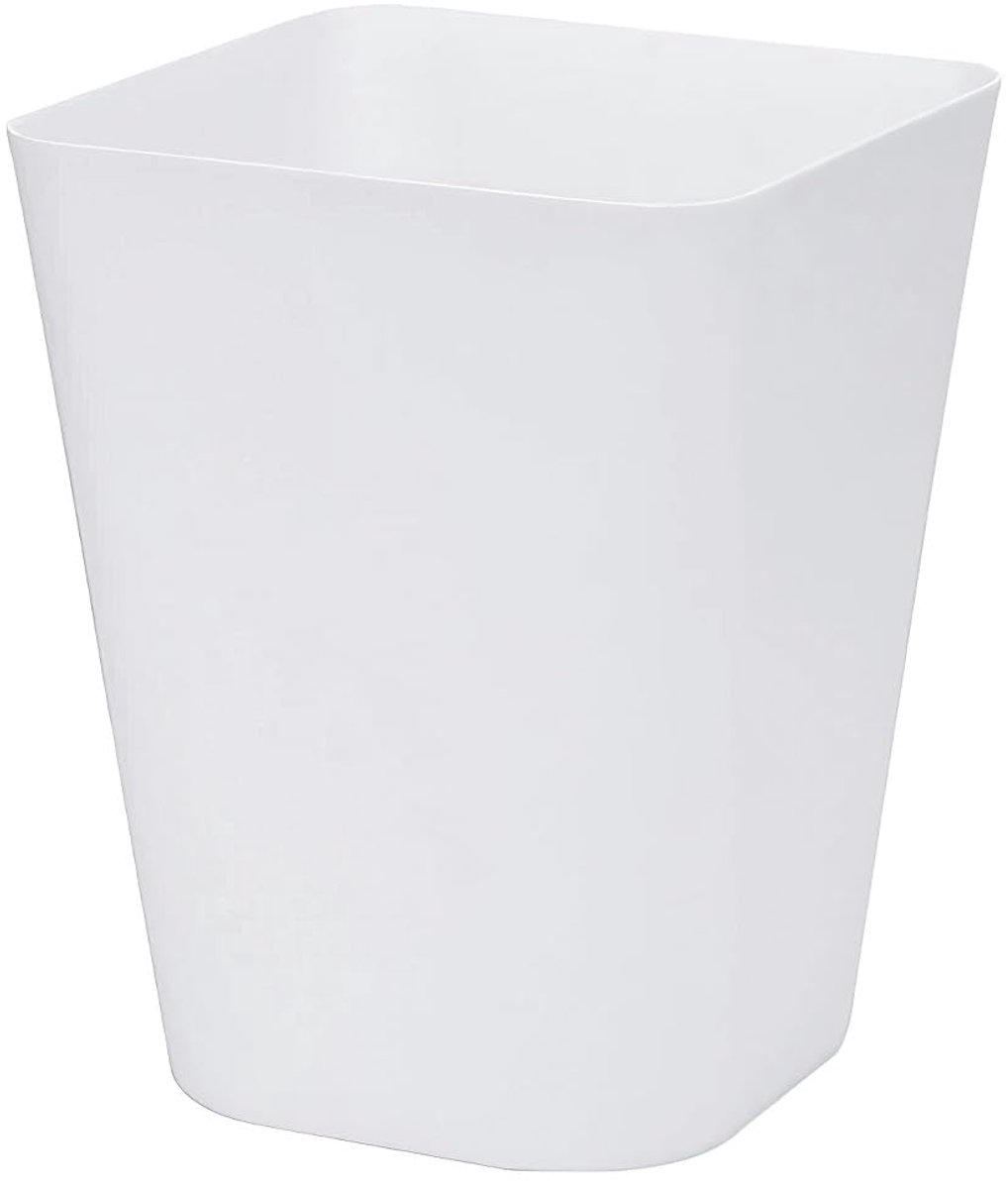 SnelShoppen - Paper Basket 6102 Prullenbak Afvalbak Papierbak Plastic 12 L Wit Ideaal voor Kinderkamer Kantoor Keuken Hoogte 29 cm