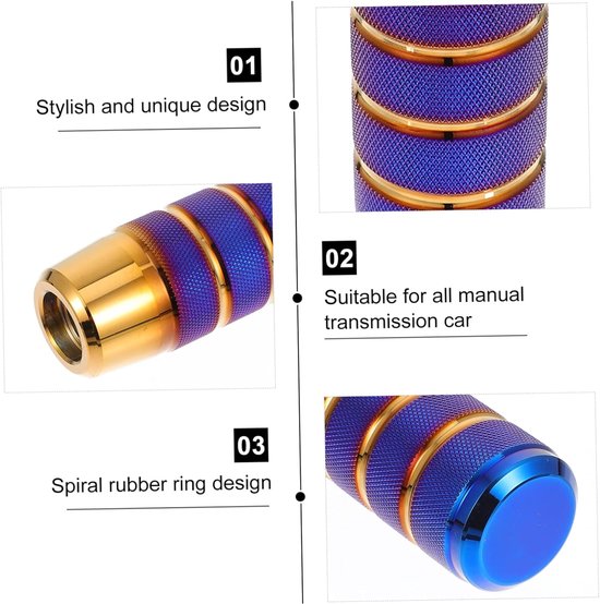 Pookknop Auto - Schakelknop Handmatig - Auto Modificatie - Aluminium Legering - 9.5 cm Lengte - Blauw — afbeelding 2
