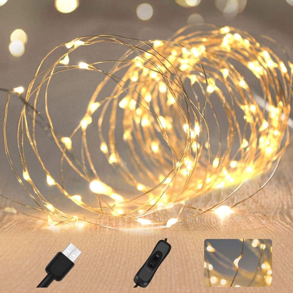 Fairy lights 120 LEDs 12m - waterdichte verlichting - warm wit - sfeervolle decoratie voor binnen en buiten - SnelShoppen