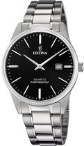 Festina F20511/4 Classics Heren Horloge Zwarte Wijzerplaat Staal