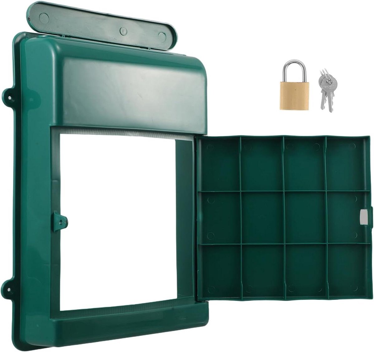 Buiten Brievenbus - Postbox Muur - Post Ontvangen - Afsluitbaar en Regenbestendig - 345 x 26 x 7 cm - Groen