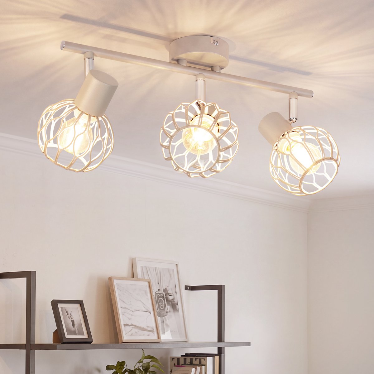 NETTLIFE LED Plafondspot 3-Flammig Grijs - E14 Metalen Deckenlampe | 350° Draaibaar & Schwenkbaar | Moderne Plafondlamp voor Woonkamer Keuken & Gang | Zonder Lampen