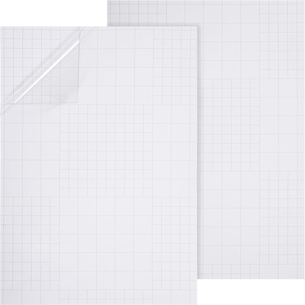 SnelShoppen - 2 Stuks Whiteboard Sticker Transparant - Drooguitwisbare Wandsticker - PVC Materiaal - 11,7 x 21 cm - Ideaal voor Thuis, Kantoor, School