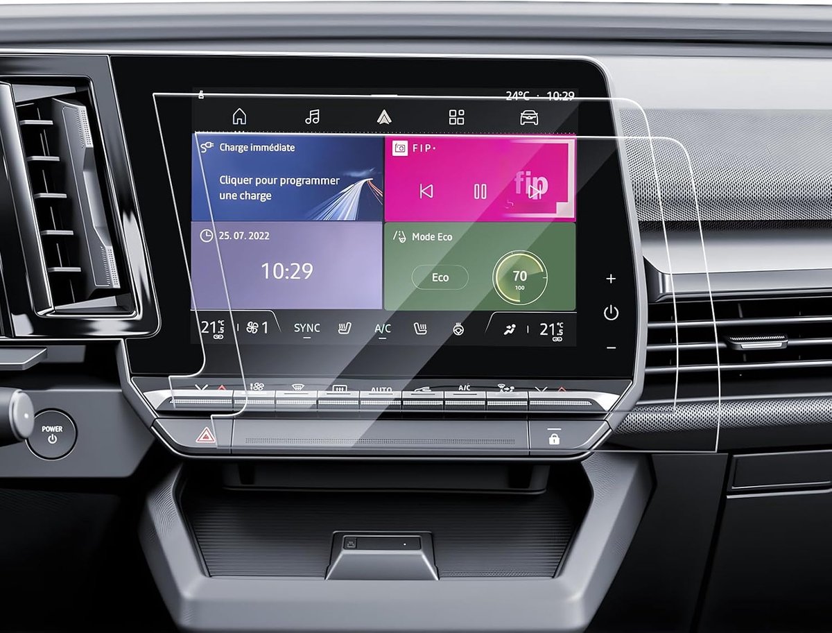 SKTU Pack of 2 Screen Protector Compatible with Renault Megane E-Tech 2022-2024 2025 9 Inch Navigation Protective - ShopVlot