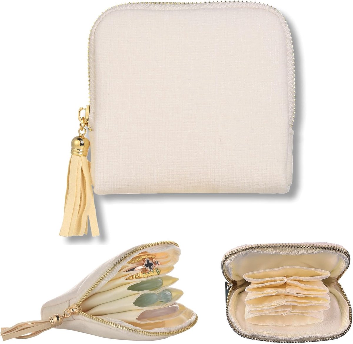 SnelShoppen - Compacte Sieraden Organizer Reistas van Zacht Fluweel voor Armbanden, Grote Oorbellen, Parel Kettingen, Krastbestendig en Draagbaar voor
