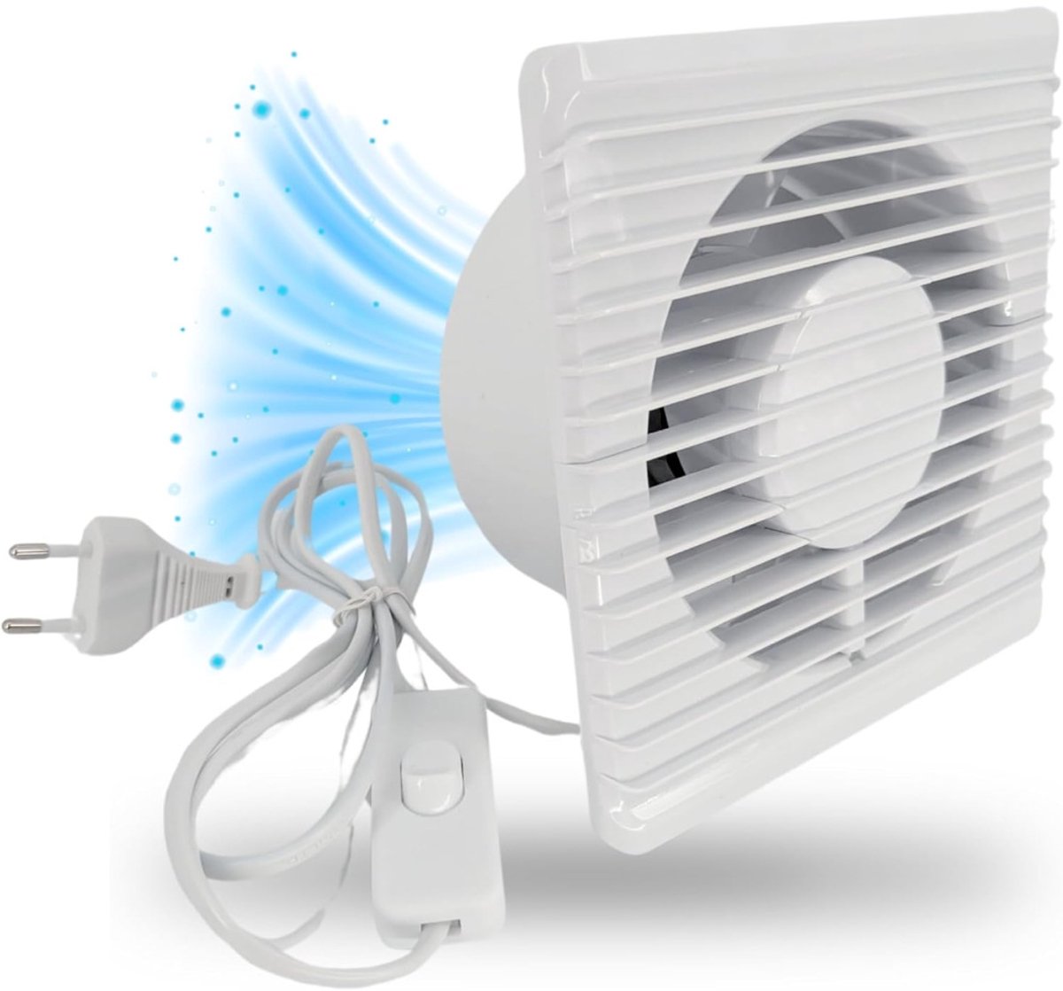 Ø100mm Wandafzuigventilator - Zelfsluitende Terugslagklep - ABS Verouderingsbestendig - Tochtvrij & Insectenwerend - Geurverwijdering - Voor Badkamer, Keuken, Kelder & Kweekruimte