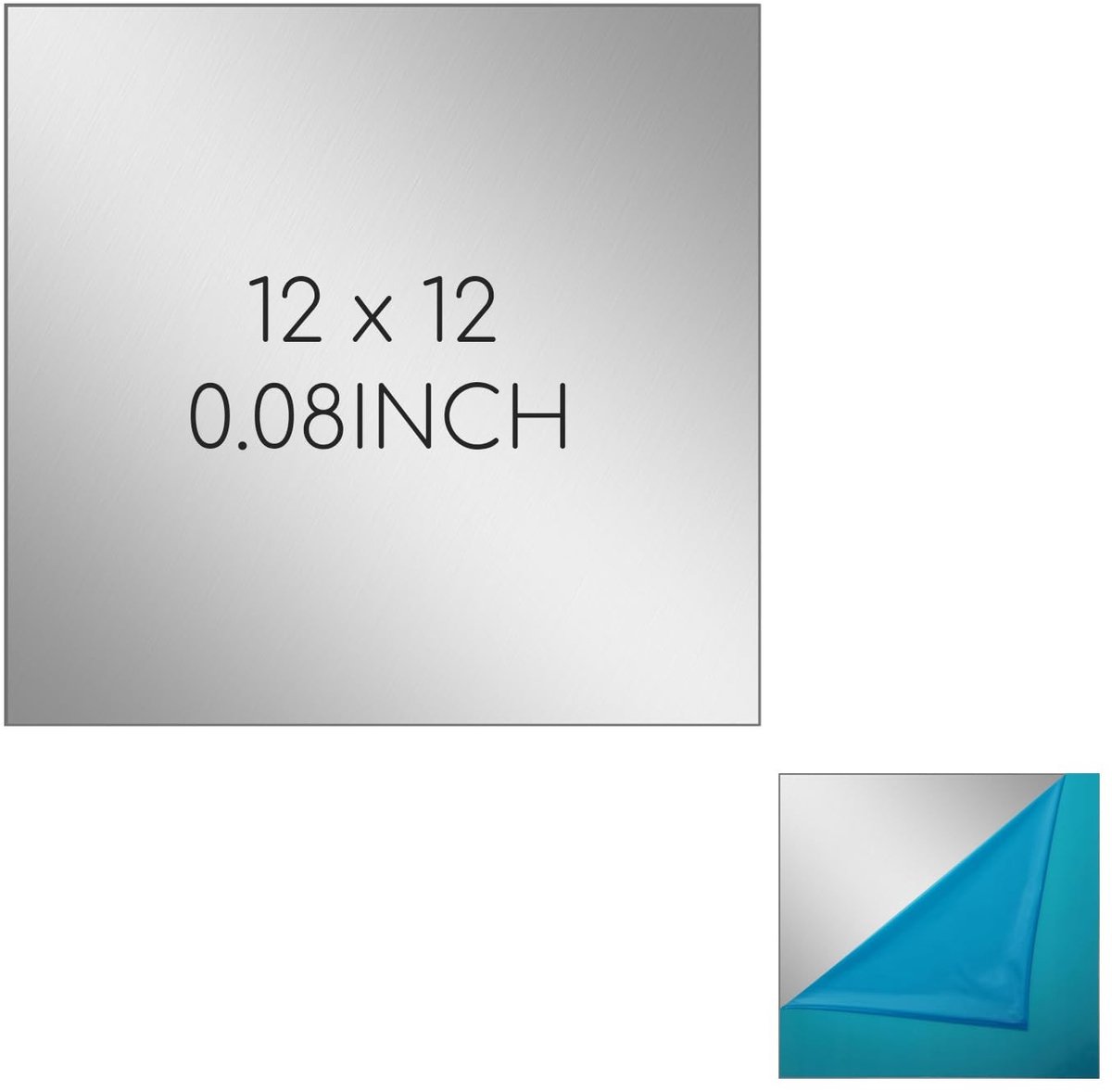 304 RVS Plaat 305mm x 305mm x 2mm, Dikke RVS Plaat voor Ambachten, DIY Projecten en Industrie Toepassingen