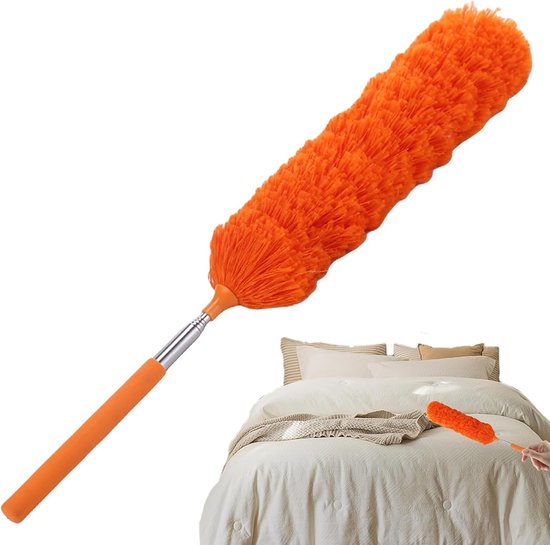 Telescopic Duster - Dust Cleaner - Microfibre Duster Extendable - Long Handle Stainless Steel Ceiling Fan - | Washable Dusting Tool - Bendable Cobweb For Home & Car, Furniture — afbeelding 5