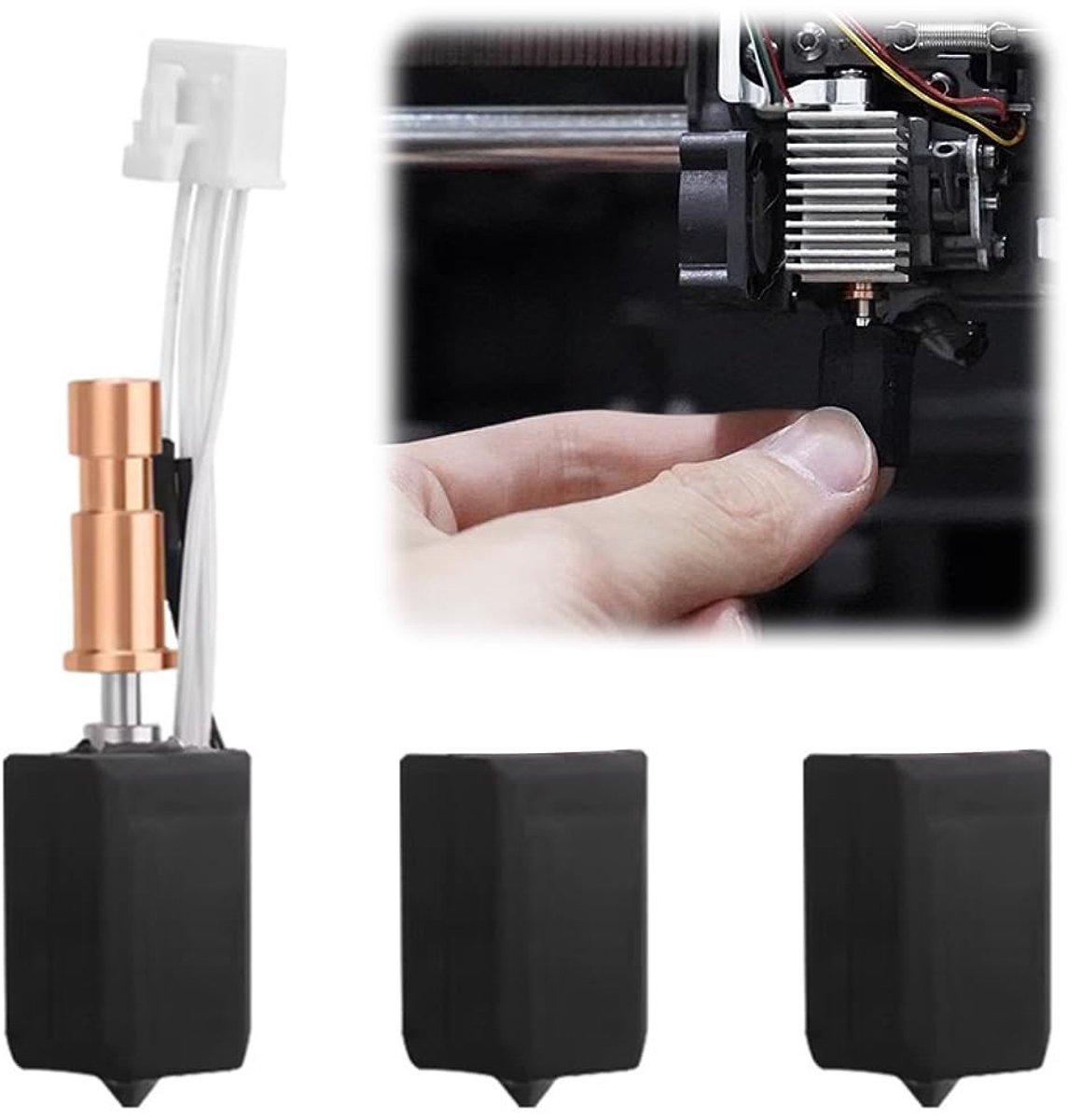 Kobra S1 Ceramic Hotend - Hoogwaardige 3D Printkop met Tempered Steel Nozzle en Silicone Pedestal voor Betrouwbare Resultaten