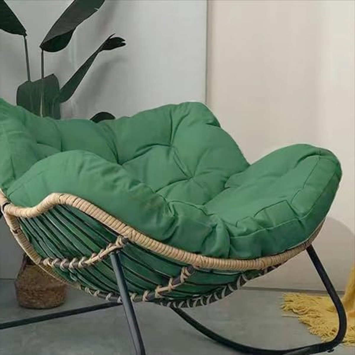 Schommelstoelkussen - Stoelkussen Zitzak - Buiten Ontspannen - Antislip Ontwerp - 90 x 110 cm - Groen