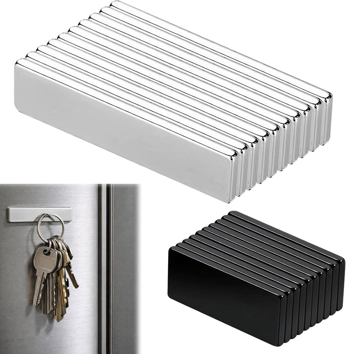 Neodymium magneten 20×10×1mm & 40×10×2mm - zelfklevend - extra sterk - ideaal voor DIY en opslag - SnelShoppen
