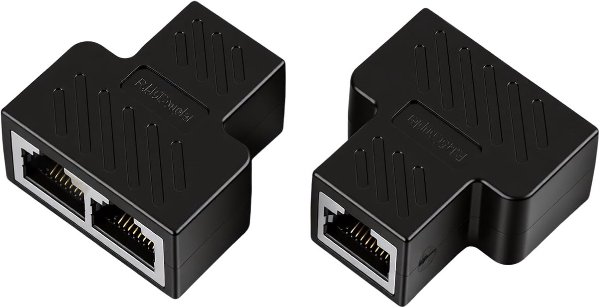 RJ45 splitter connector vrouwelijk - 2-pack - dual netwerkadapter - deel 1 Ethernet kabel tussen 2 apparaten - SnelShoppen