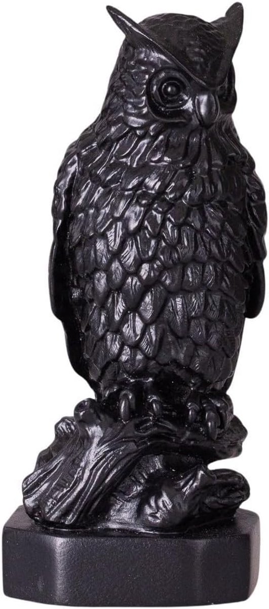 Decoratief stenen beeldje figuur sculptuur Zwarte Uil 10 cm - ShopVlot