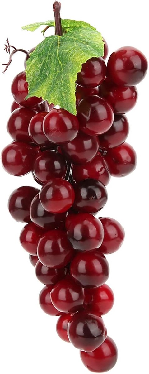 SnelShoppen - Kunstmatige Druiven, Nepproducten Druivenbunches voor Vintage Bruiloft Decoratie, Fruit en Wijn Decor, Paarse Rubber Druiven voor Feeste