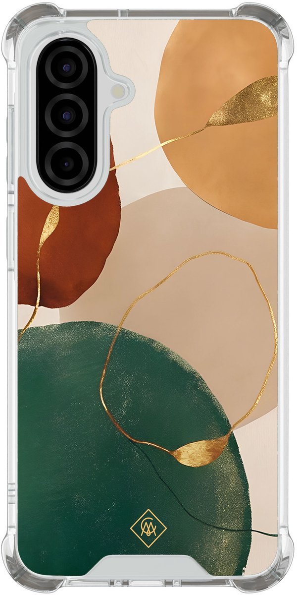 Casimoda® hoesje - Geschikt voor Samsung Galaxy A37 - Earthy Luxe - Shockproof case - Extra sterk - TPU/polycarbonaat - Bruin/beige, Transparant