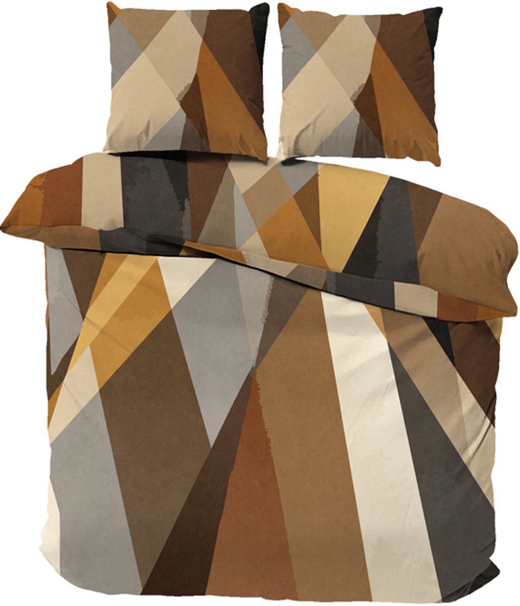 iSleep Dekbedovertrek Merel - Litsjumeaux XL - 260x200/220 cm - Bruin