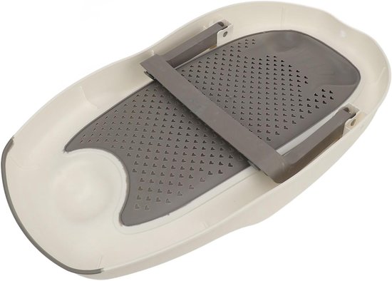 Babybadje Ondersteuning - Babybadhouder Ligbad - Baby Veilig Baden - Ergonomisch Hartvormig - 55 x 31 x 8 cm - Grijs — afbeelding 5