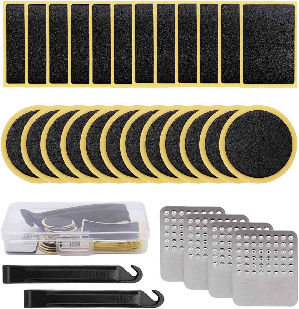 SnelShoppen - 30 Stuks Fietsband Reparatieset, Zelfklevende Bandenreparatie, Fietsband Herstelset, Fietsbanden, Reparatieset voor Fiets, Plakvrije Pat