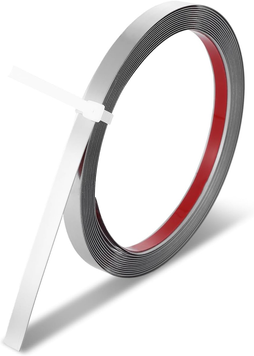 Self Adhesive Mouldings, 1cm Wall Mouldings, Silver, Edge Protection, Wall, Mouldings, Wall, Metal Frames, DIY - ShopVlot