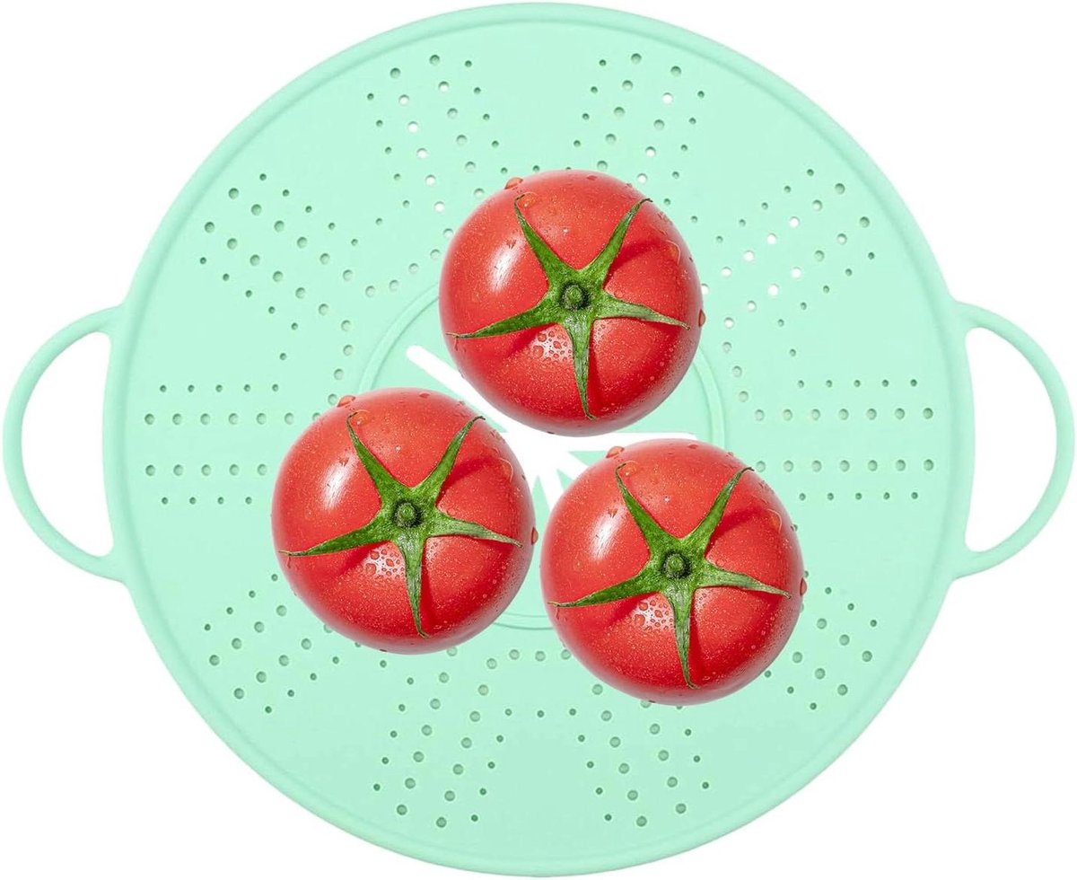 Splatter Screen - Vetscherm Spatdeksel - Koken Schoonhouden - Elastische Pasvorm - 25-30 cm - Groen