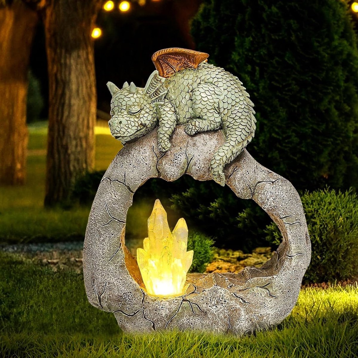 Omgoods - Tuinbeeld Draak met LED Zonneverlichting