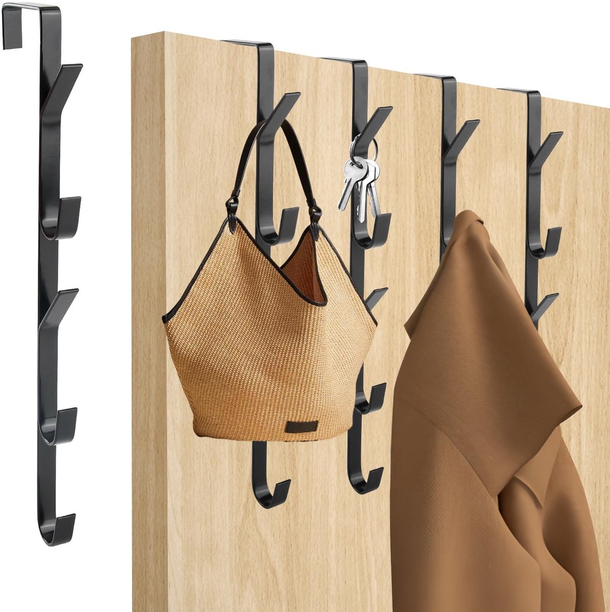 Omgoods - Set van 5 Ruimtebesparende Deurhaken voor Kleding en Accessoires