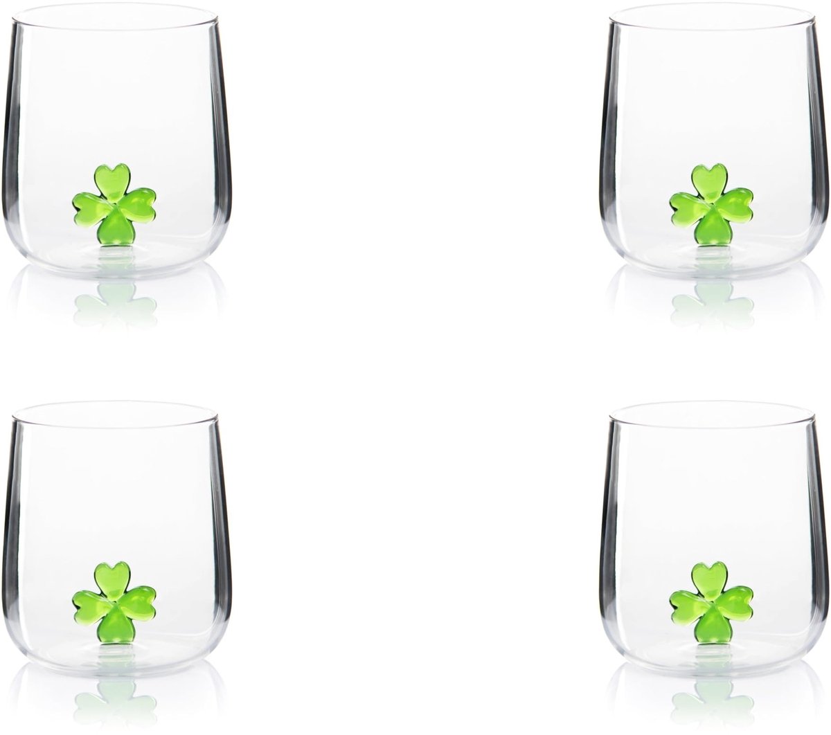 Omgoods - Set van 4 Handgemaakte Glazen van Borosilicaatglas 450 ml