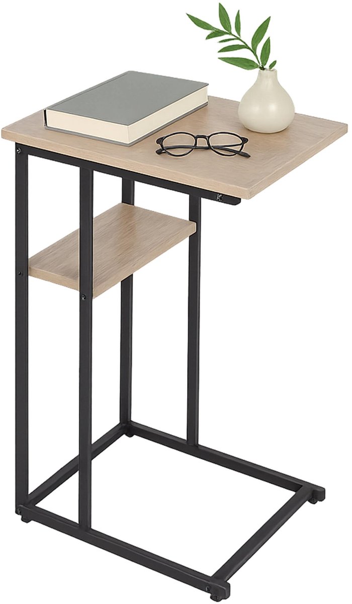 Omgoods - U-vormige Side Table voor Onder de Sofa met Metaal en MDF