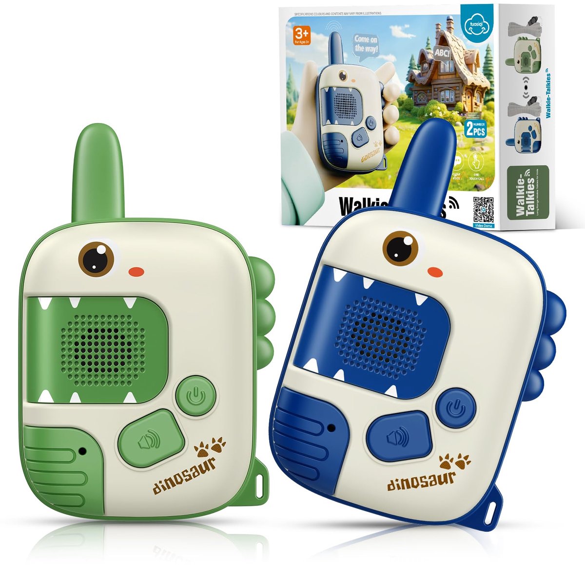Omgoods- Walkie-Talkies Dinosaurus Design - 2 Stuks - Kinderen 3-8 Jaar - Verjaardagscadeau - Outdoor Speelgoed - Valbestendig Materiaal - Communicatie Speelgoed