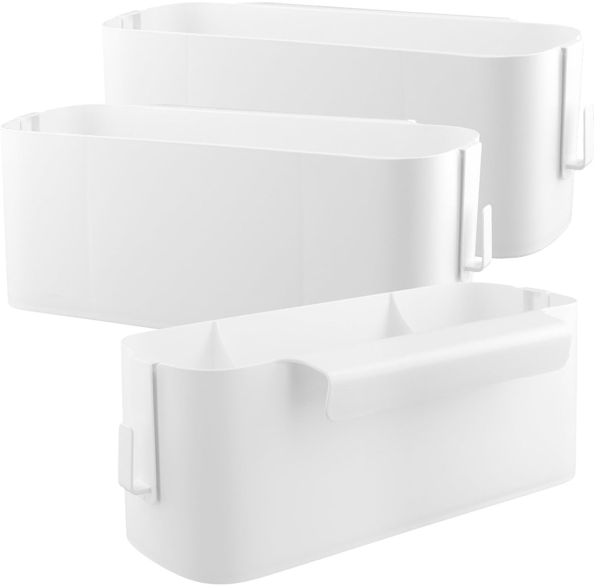 Omgoods - Bed Organizer voor Aan de Muur met Haken - Wit Bedopberging voor Thuis en Kantoor
